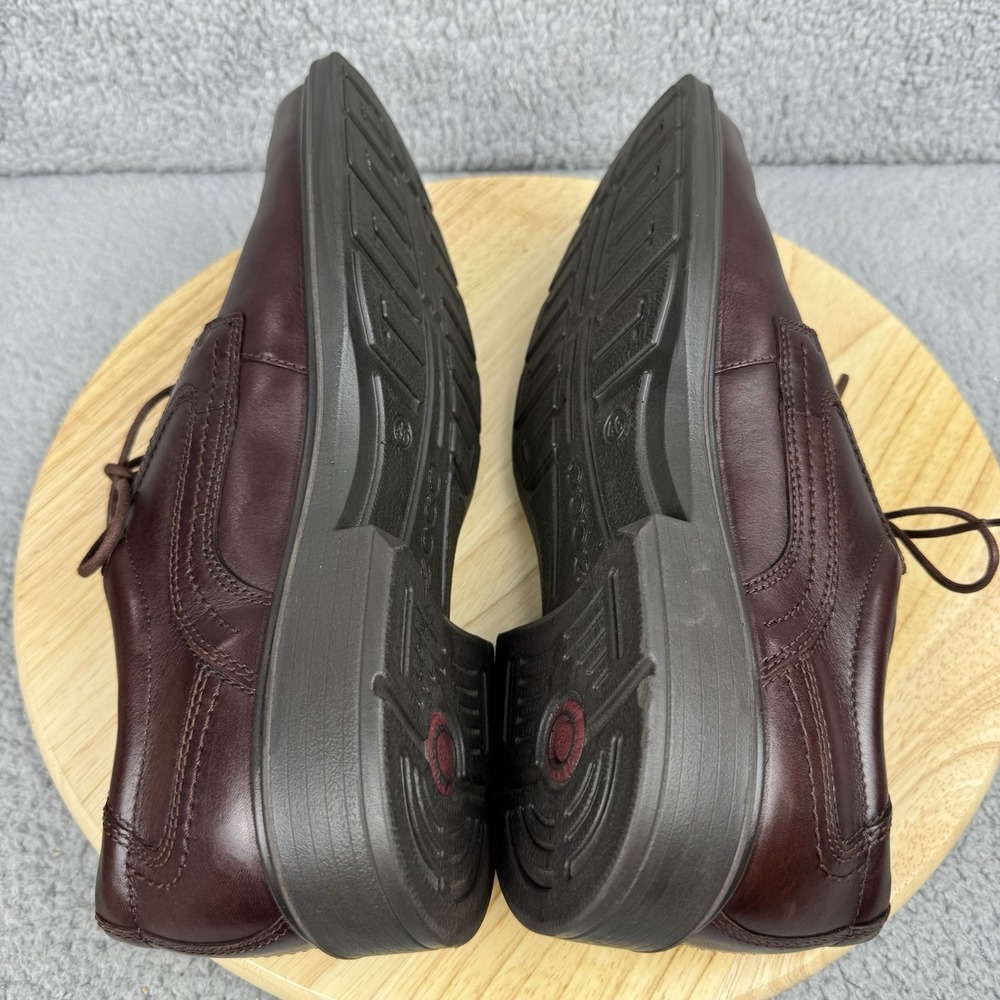 Ecco Shoes Mens US 12/12.5 EU 46 Brown Leather Oxford Loafer Helsinki Lace Up - Picture 6 of 13